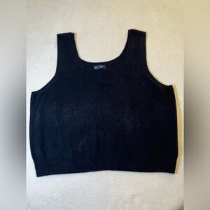 GAP Black Sleeveless Sweater Tank XXL Tall Ribbed Knit Top Classic